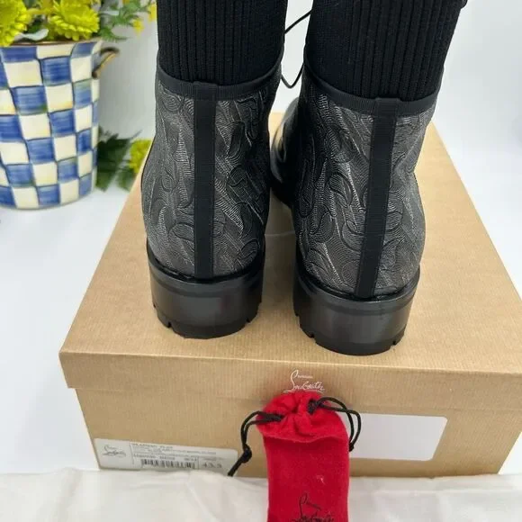 Men's Christian Louboutin Trapman leather boots size 43.5 made in Italy - Picture 7 of 10